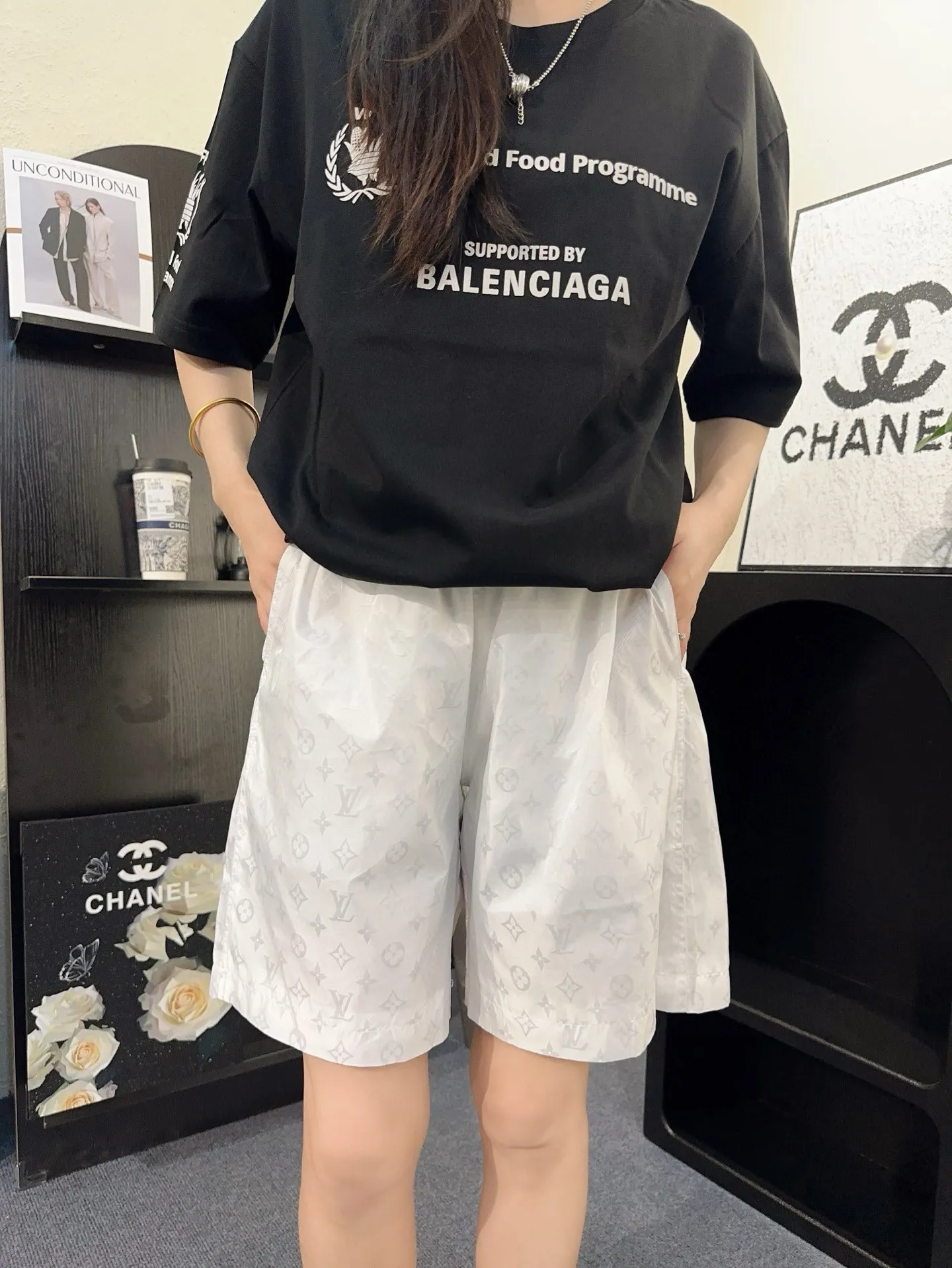 Louis Vuitton/Louis Vuitton Classic dark pattern old flower jacquard beach shorts